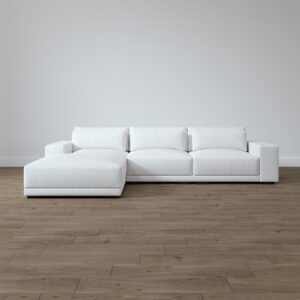 Bella Sofa with Chaise Linen White
