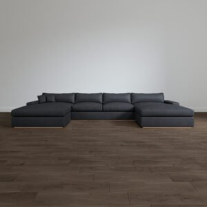 Amiri Both Side Chaise Black microfibre leather