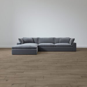 Cloud 2 Seat Chaise Velvet Steel