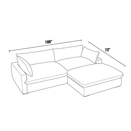106"x72" - Original Plush Ottoman Chaise