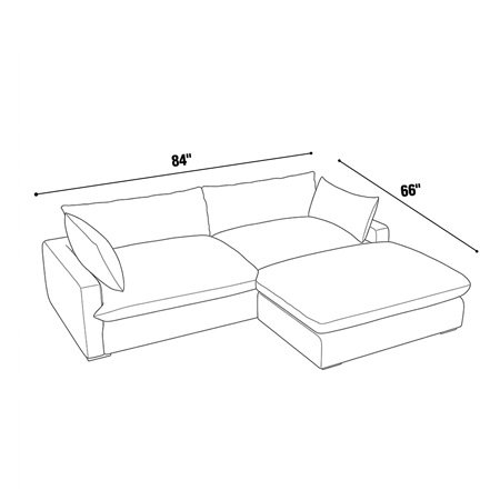 84"x66" - Original Plush Ottoman Chaise