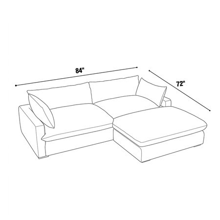 84"x72" - Original Plush Ottoman Chaise
