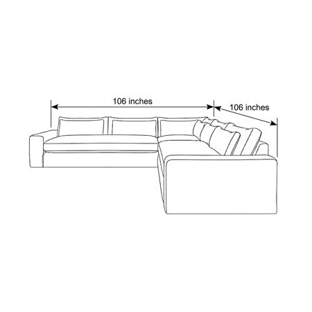106"x106" - Aria Bench Seat Sectional
