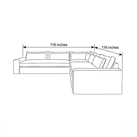 116"x116" - Aria Bench Seat Sectional