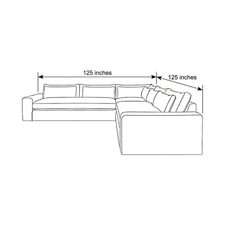 125"x125" - Aria Bench Seat Sectional