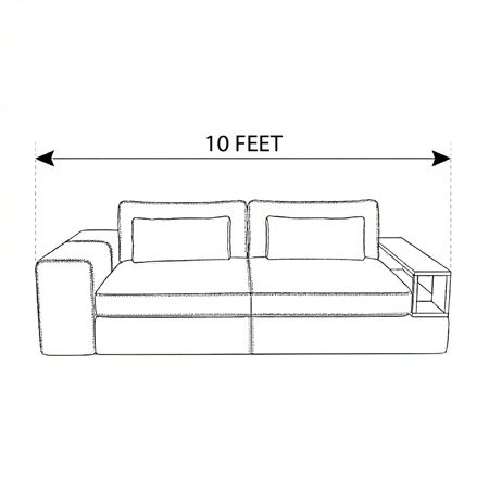 10 Feet - Jasper With Wooden Tray Sofa