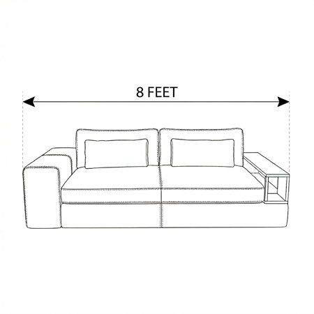 8 Feet - Jasper With Wooden Tray Sofa