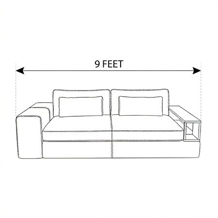 9 Feet - Jasper With Wooden Tray Sofa