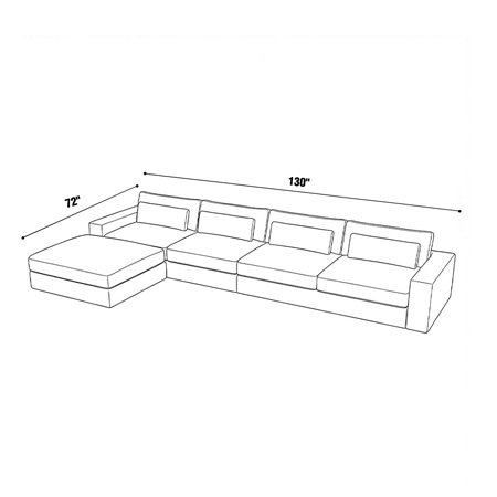 72"x130" – Lugano Floating chaise