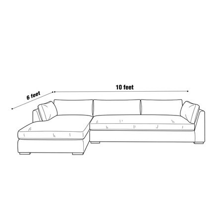 6 Feet x 10 Feet - Together Sofa Chaise