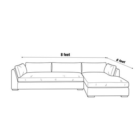 8 Feet x 6 Feet - Together Sofa Chaise