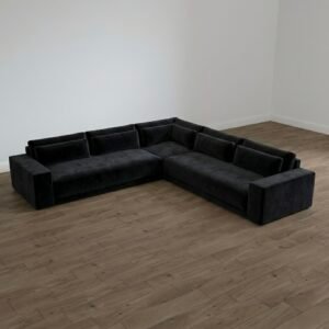 Bella sofa bench seat sectional velvet black