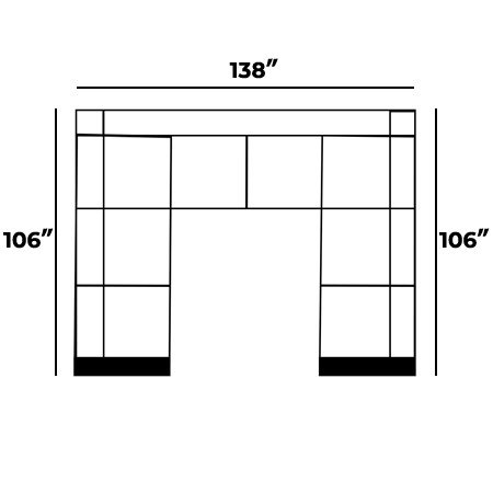 106" by 138" by 106"